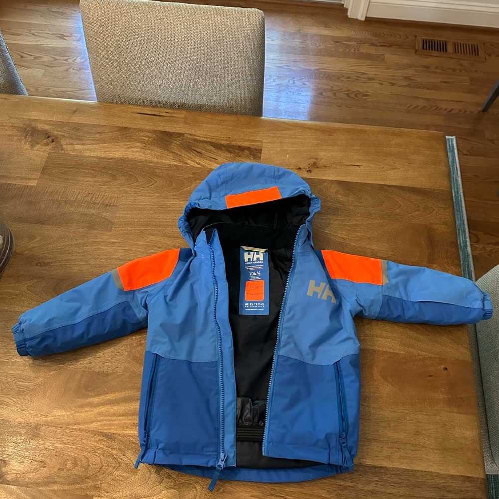 Helly Hansen Blue and Orange Kids Puffer Jacket